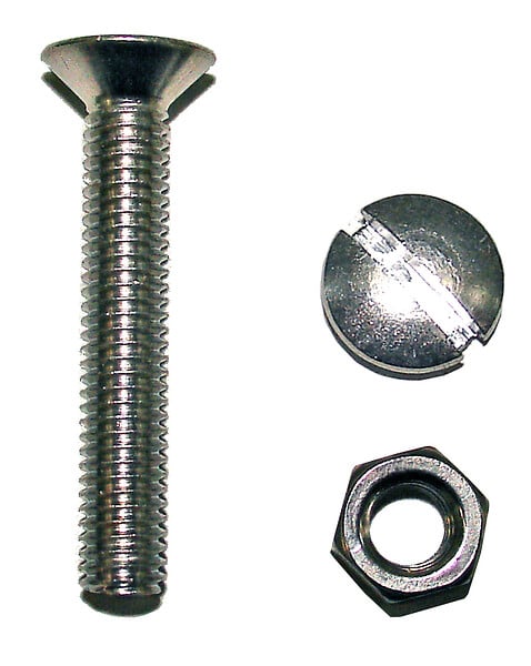 COTEKA - 6 boulons tête fraisée fendue acier zingué 6x40mm - large