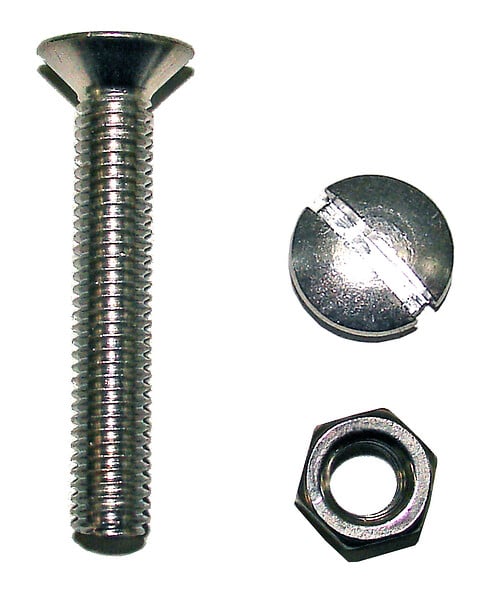 COTEKA - 5 boulons tête fraisée fendue acier zingué 6x60mm - large