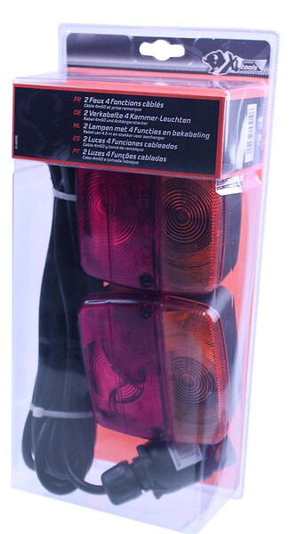 XLPTOOLS - Lot de 2 feux 4 fonctions câblés 4,5m  XLPTOOLS - large