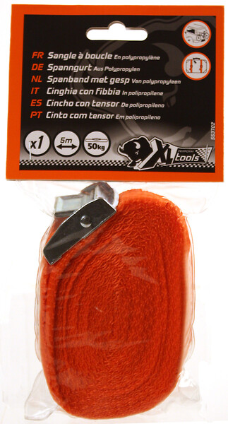 XLPTOOLS - Sangle d'arrimage 25mm - 5m - Boucle autobloquante - Noir - large