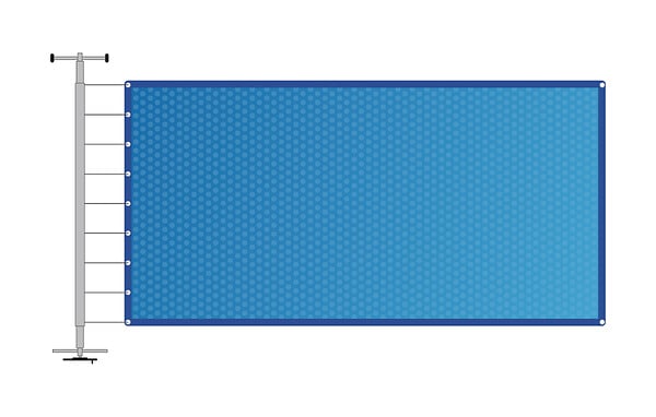 BYAQUALUX - Couverture solaire à bulles - Rectangle - Bleu - Bordée 4 côtés - 4x8m - large