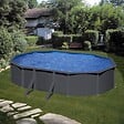 GRE - Piscine ovale acier 6,34m x 3,99m x H.1,22m - Gris anthracite - vignette