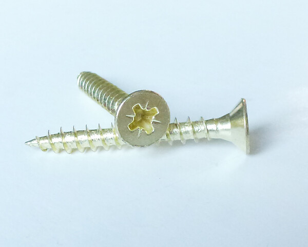 COTEKA - 40 vis agglo tête fraisée pozi acier laitonné 2,5x16mm - large