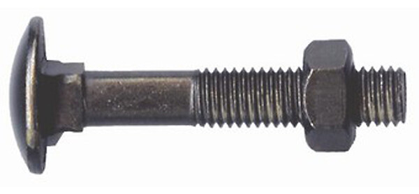 COTEKA - 6 boulons TRCC penture acier zingué noir 6x40mm - large