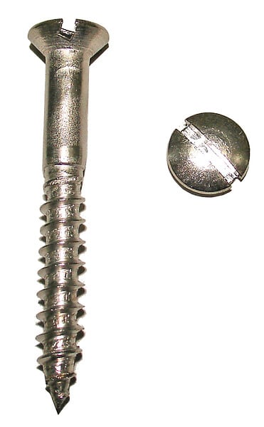 COTEKA - 25 vis à bois tête fraisée fendue inox A4 4x20mm - large
