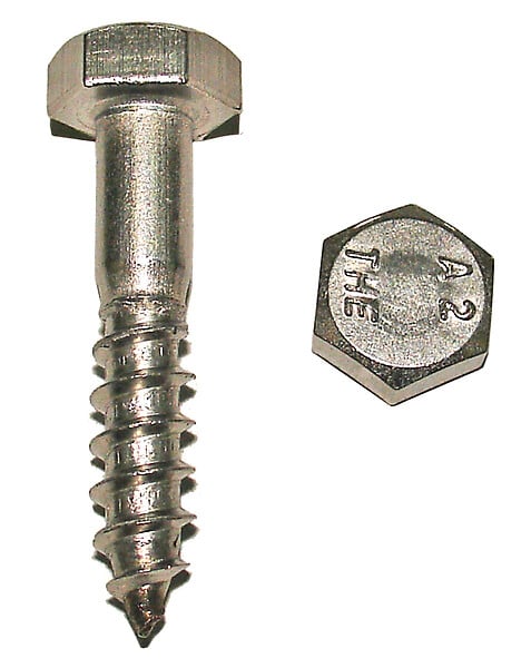 COTEKA - Tirefonds tête hexagonale inox A2 10x120mm - x2 - large