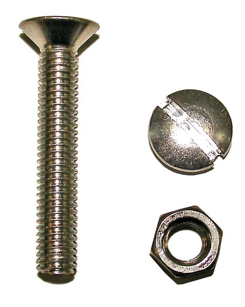 COTEKA - 5 boulons tête fraisée fendue inox A4 6x60mm - large