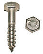 COTEKA - x4 tirefonds hexagonaux inox A2 - 8x80mm - vignette
