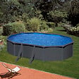 GRE - Piscine ovale - Acier  - Gris anthracite- 5,27x3,27xH1,32m - vignette
