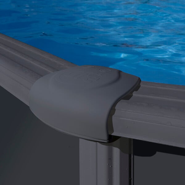 GRE - Piscine ovale - Acier  - Gris anthracite- 5,27x3,27xH1,32m - large