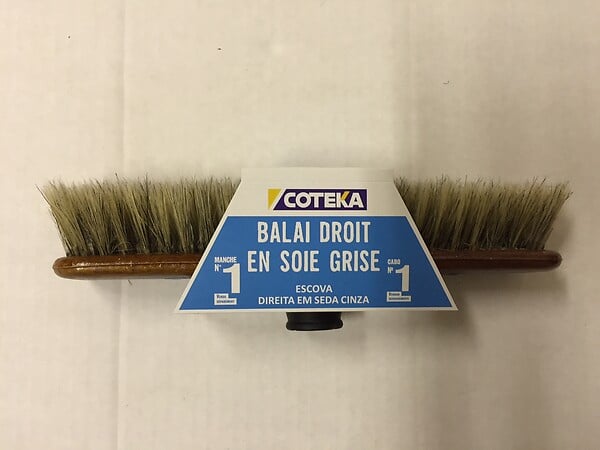 COTEKA - Balai droit soie grise - large