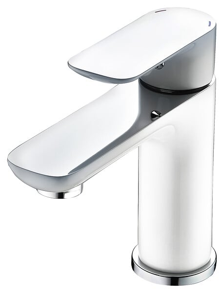 PERFECTLINE - Mitigeur lavabo blanc-chrome à économie d'eau Snow - large