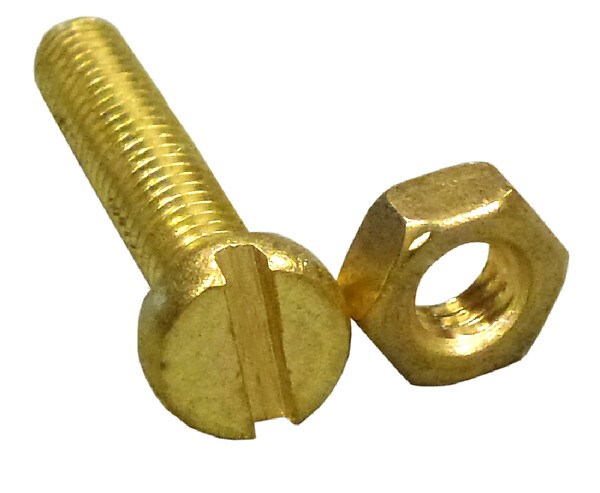 COTEKA - 10 boulons tête cylindrique laiton 4x40mm - large