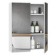 HOMCOM - Armoire avec miroir en bois rangement salle de bain fermeture porte tampon MDF blanc - vignette