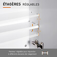 HOMCOM - Armoire avec miroir en bois rangement salle de bain fermeture porte tampon MDF blanc - vignette