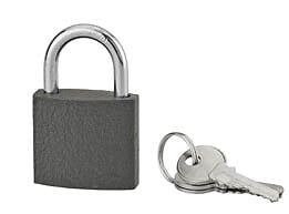 COTEKA - Cadenas acier gris 40mm anse acier 3 clés - large