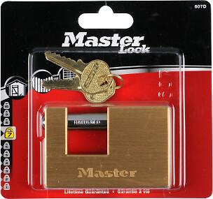 MASTER LOCK - Cadenas à clé laiton massif 76mm anse d.11xh.14mm 5 goupilles - large