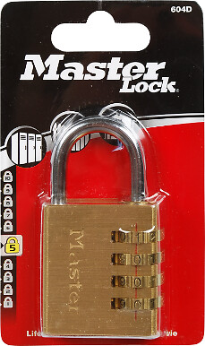 MASTER LOCK - Cadenas à combinaison programmable laiton 40mm anse d.6xh.26mm - large