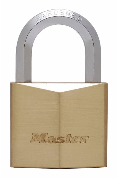 MASTER LOCK - Cadenas à clé laiton massif 50mm anse hexagonale d.9xh.30mm 4 clés - large