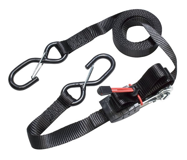MASTER LOCK - Lot de 2 sangles d'arrimage avec crochets et cliquet L.425xl.2.5cm - large