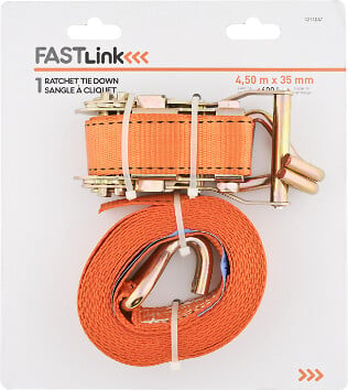 MASTER LOCK - Sangle d'arrimage avec crochets en J et cliquet L.450xl.3.5cm - large