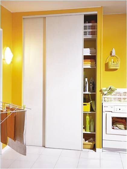 OPTIMUM - Ensemble portes de placard coulissantes blanc 1200x2500mm - large