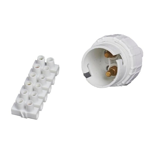 ZENITECH - Lot de 4 douilles B22 nylon - Blanche - 100W - large