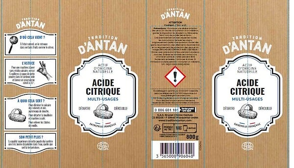 TRADITION - Acide citrique tradition d'antan - 800g - large