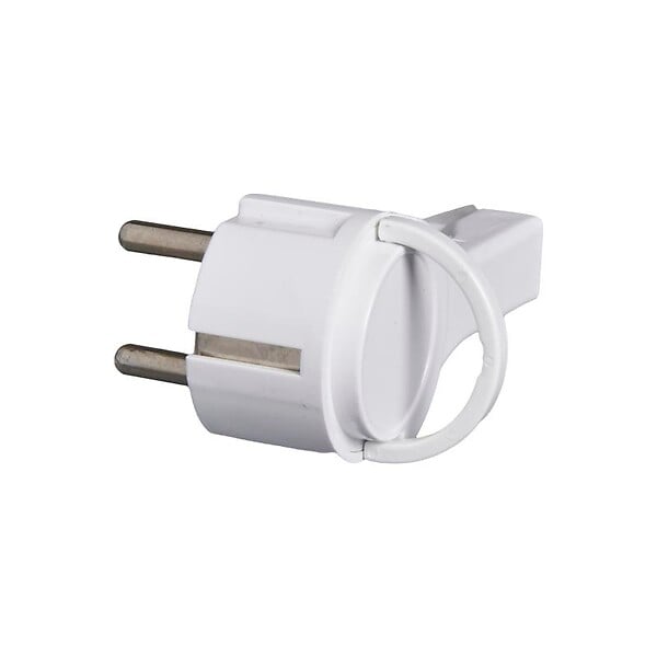 ZENITECH - Fiche électrique mâle 2P+T extraplate - Blanc - 16A - large