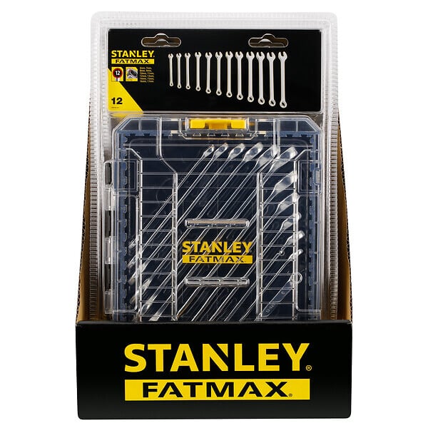 STANLEY - Coffret clés mixtes STAKBOX M - 12 pièces - acier chromé - large