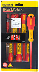 STANLEY - Jeu de tournevis isolés 1000V FatMax - 6 pièces - large