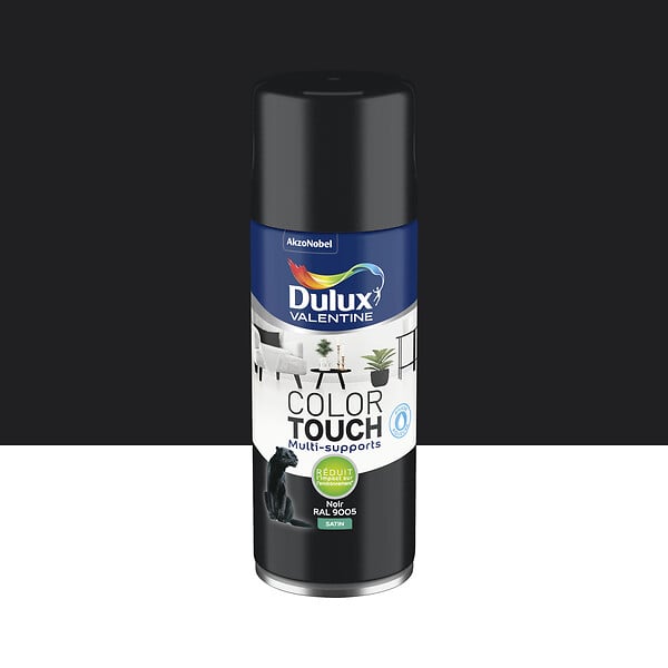 DULUX VALENTINE - Bombe de peinture Color Touch - Noir Satin - 400ml - large