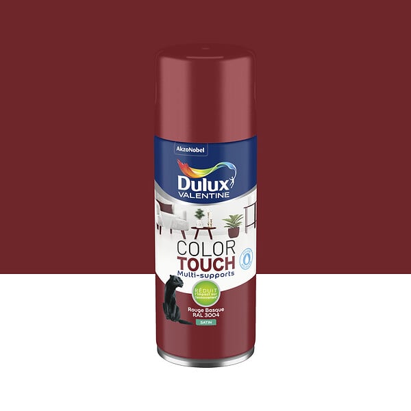 DULUX VALENTINE - Aérosol Color Touch - Rouge basque - Satin - 400ml - large