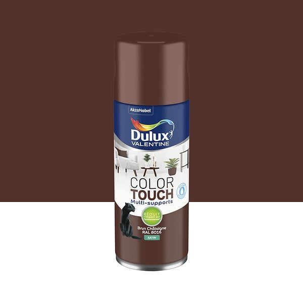 DULUX VALENTINE - Aérosol peinture - Brun châtaigne - Satin 400ml - large