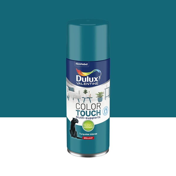 DULUX VALENTINE - Aérosol Color Touch - Turquoise Intense - Brillant - 400ml - large
