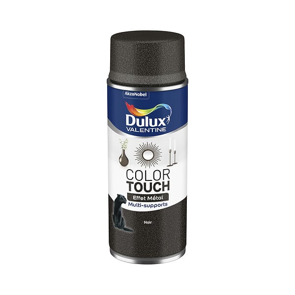 DULUX VALENTINE - Peinture effet métal en aérosol - Noir - 400ml - large
