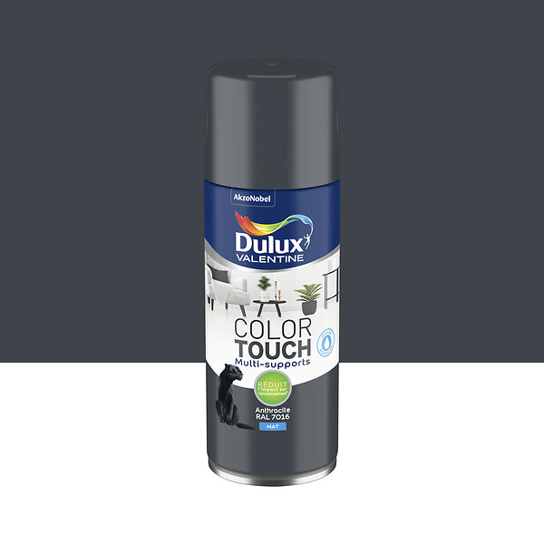 DULUX VALENTINE - Peinture en aérosol Color Touch - Anthracite - Mat - 400ml - large