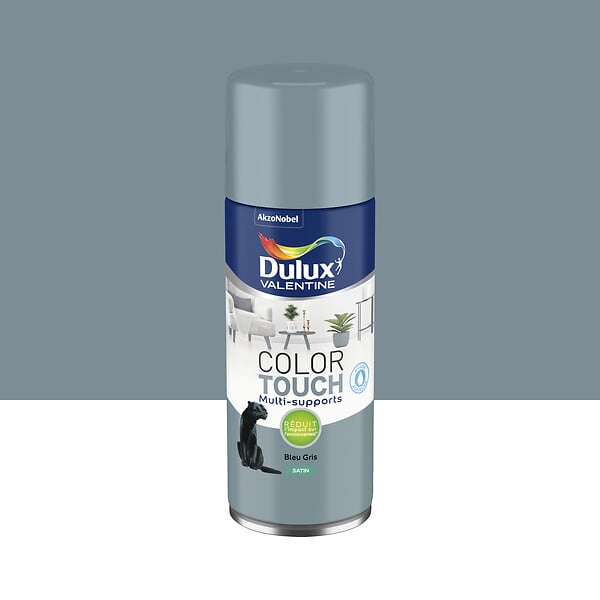 DULUX VALENTINE - Aérosol Color Touch - Bleu gris - Satin - 400ml - large