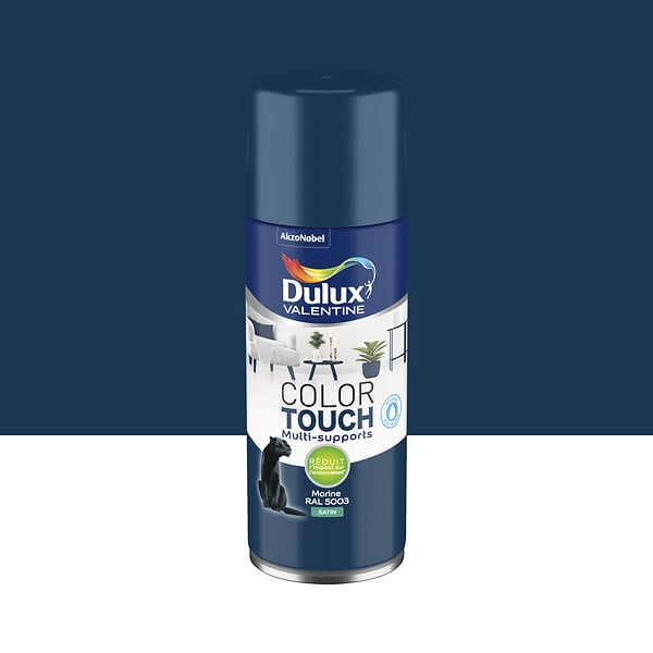 DULUX VALENTINE - Bombe de peinture décorative - Marine - Satin - 400ml - large