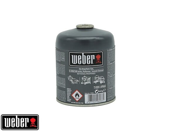WEBER - Cartouche de gaz 445 g - Butane/Propane - Vanne vissée - large