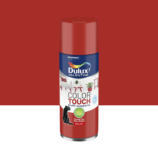 DULUX VALENTINE - Aérosol Color Touch - Rouge Feu - Brillant - 400ml - large