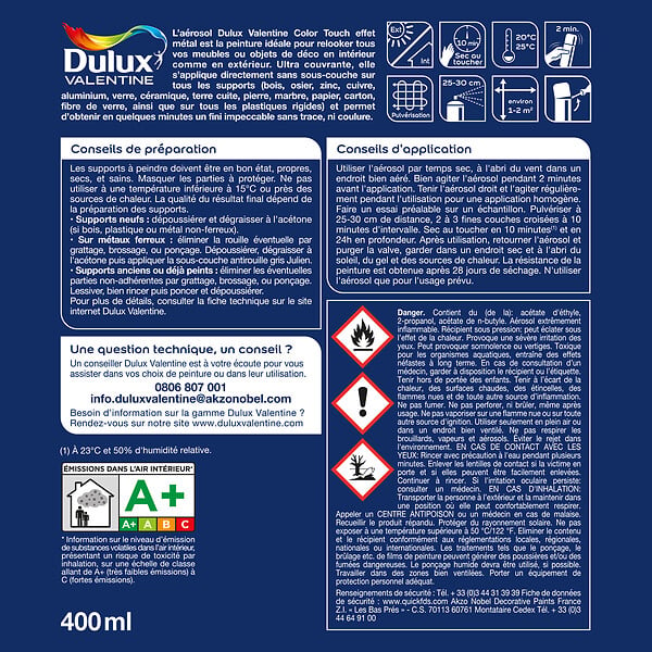 DULUX VALENTINE - Bombe de peinture multi-supports Color Touch - Cuivre - 400ml - large