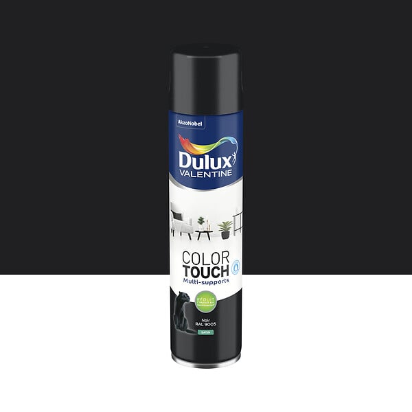 DULUX VALENTINE - Bombe de peinture Color Touch - Satin Noir - 600ml - large