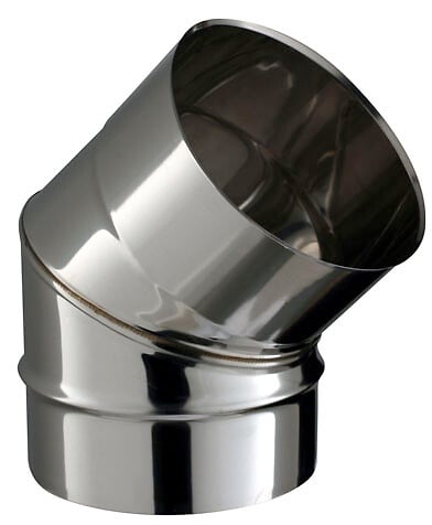 DISTRIWEST - Coude à facettes 45° inox diamètre 150mm - large