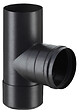 DISTRIWEST - Té tampon en émaillé avec joint - Noir - Mat - D8cm - vignette