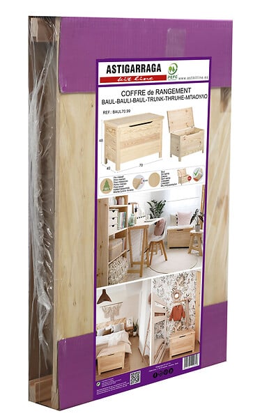 ASTIGARRAGA KIT LINE - Coffre de rangement en pin massif - H.48xL.70xP.40cm - large