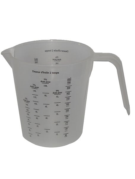 OZAKI - Doseur d'huile 500ml - Polypropylène - Pour mélange 2 temps - large